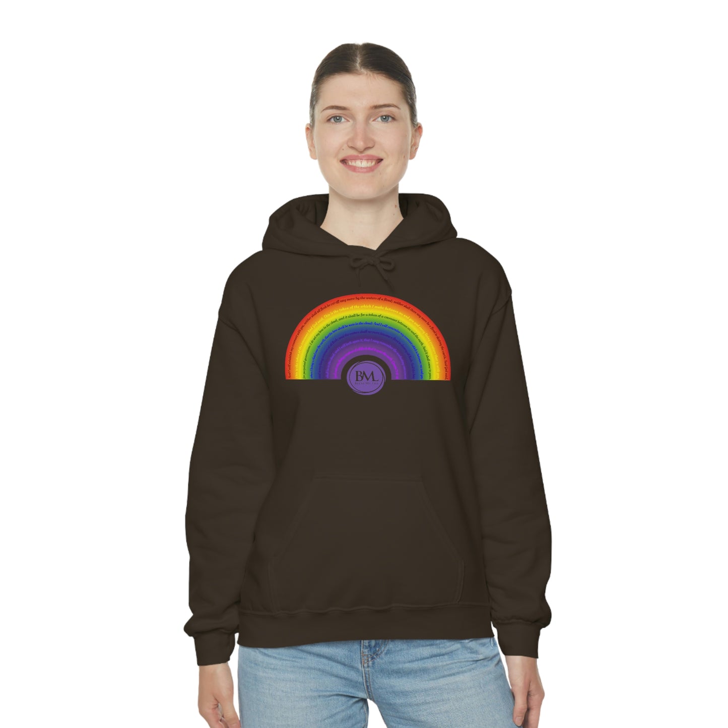 God's covenant in Biblical Scripture & in the form of His bow, A Worldwide Favorite Covenant seeing in the sky by Billions! Unisex Heavy Blend™ Hooded Sweatshirt