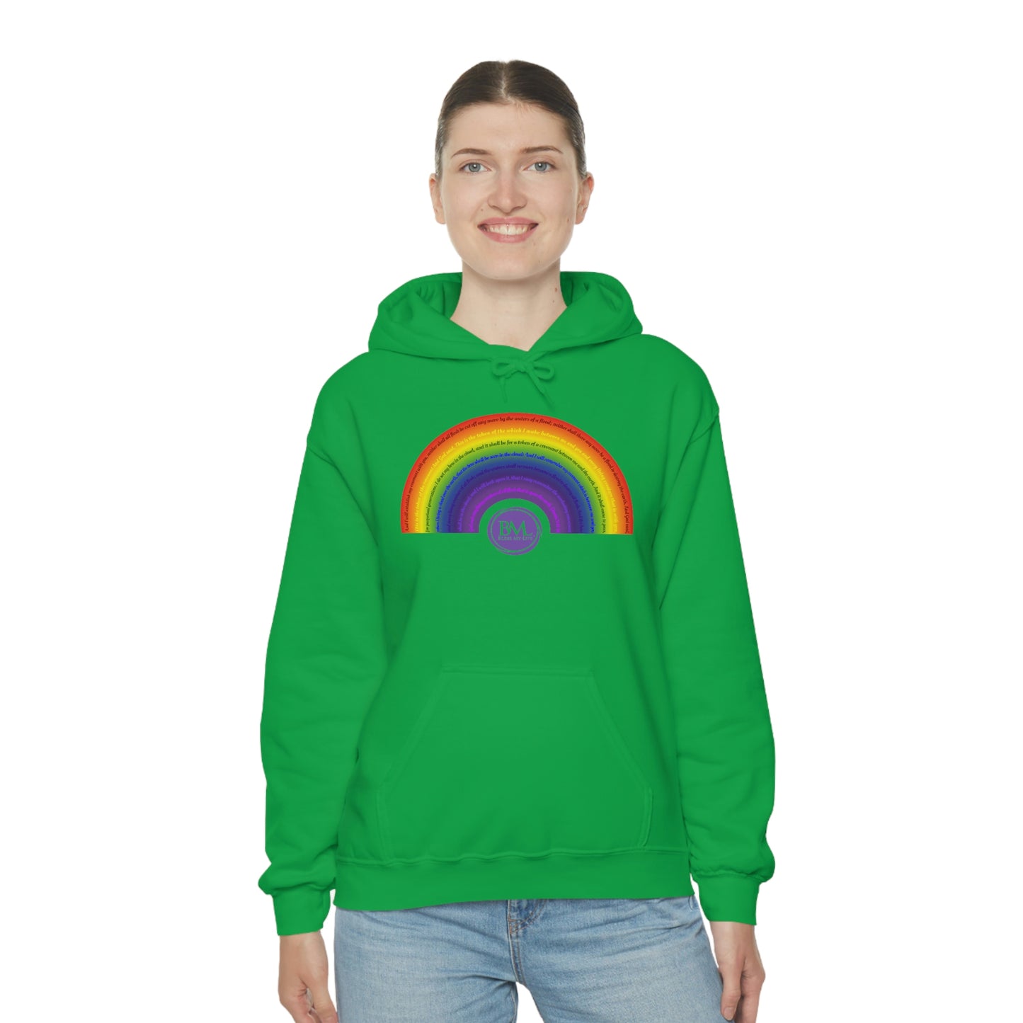God's covenant in Biblical Scripture & in the form of His bow, A Worldwide Favorite Covenant seeing in the sky by Billions! Unisex Heavy Blend™ Hooded Sweatshirt