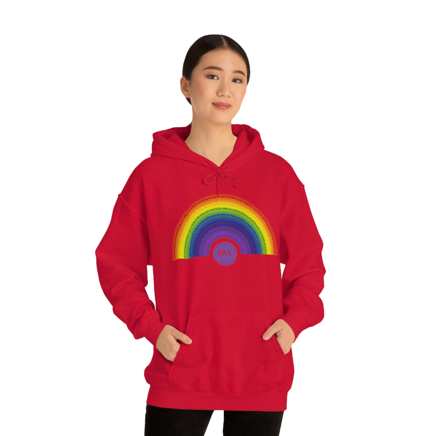 God's covenant in Biblical Scripture & in the form of His bow, A Worldwide Favorite Covenant seeing in the sky by Billions! Unisex Heavy Blend™ Hooded Sweatshirt