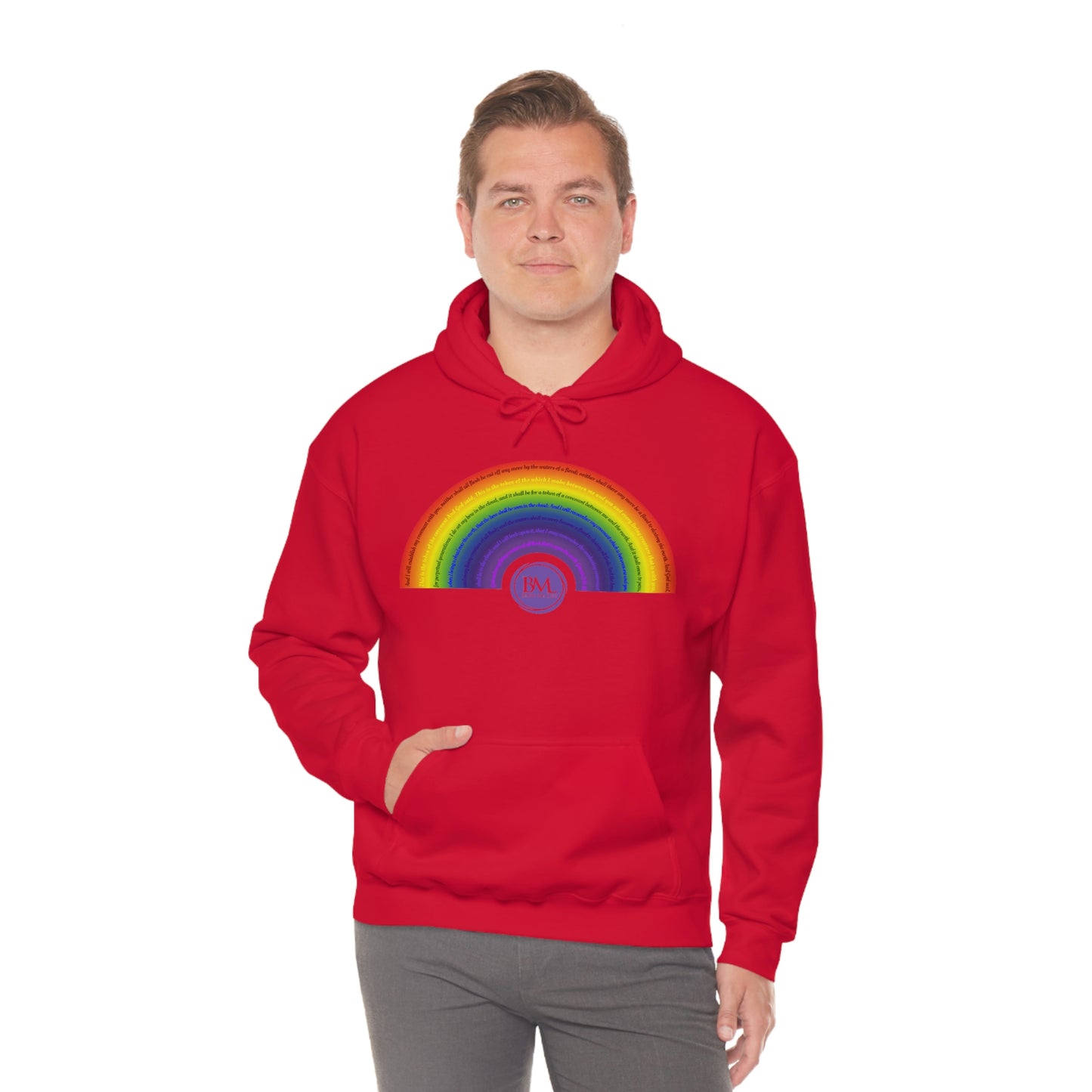 God's covenant in Biblical Scripture & in the form of His bow, A Worldwide Favorite Covenant seeing in the sky by Billions! Unisex Heavy Blend™ Hooded Sweatshirt