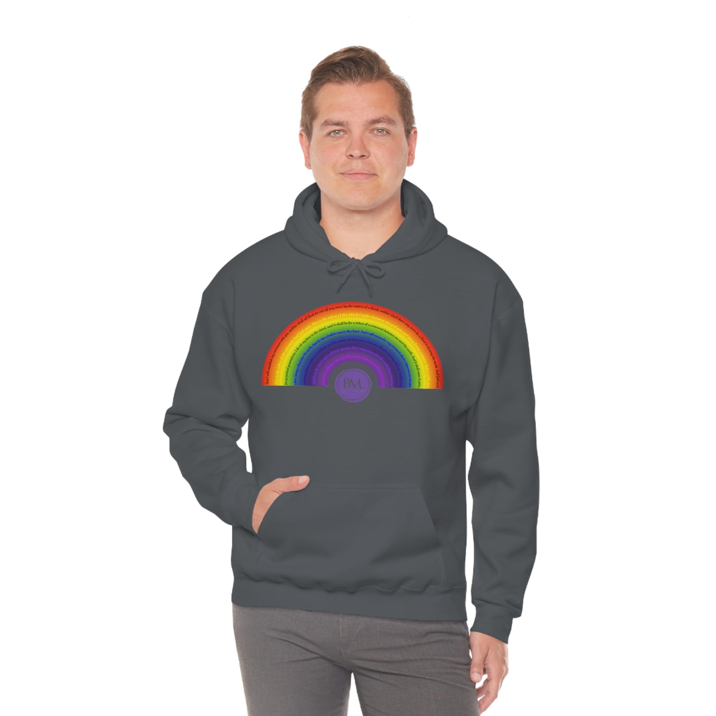 God's covenant in Biblical Scripture & in the form of His bow, A Worldwide Favorite Covenant seeing in the sky by Billions! Unisex Heavy Blend™ Hooded Sweatshirt