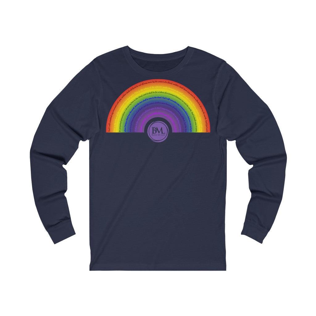 God's covenant in Biblical Scripture Solid Jersey Long Sleeve Tee - Bless My Life ™