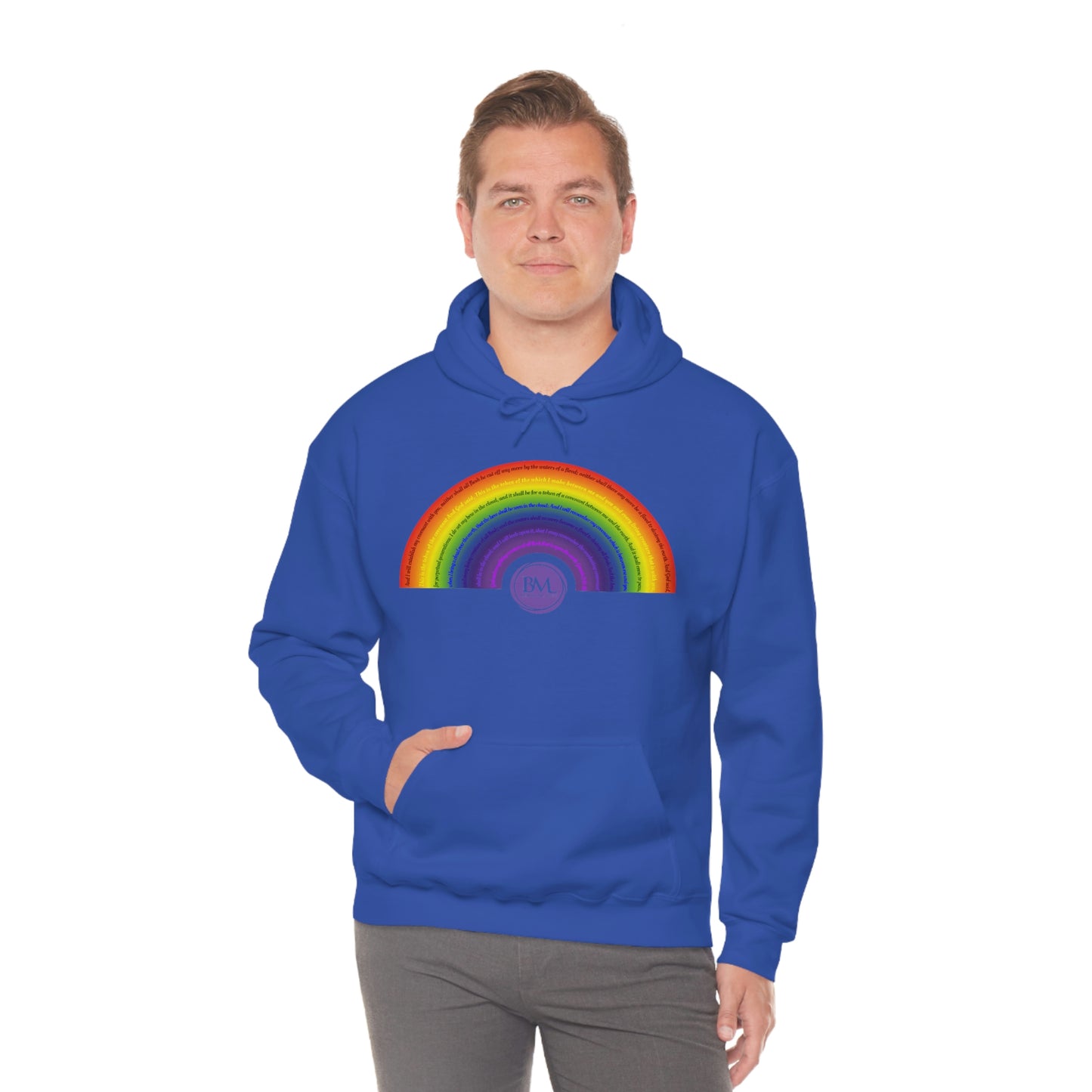 God's covenant in Biblical Scripture & in the form of His bow, A Worldwide Favorite Covenant seeing in the sky by Billions! Unisex Heavy Blend™ Hooded Sweatshirt