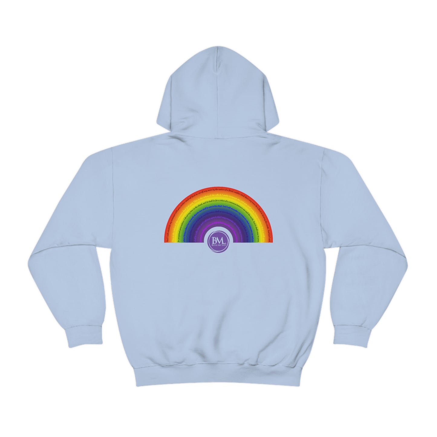 God's covenant in Biblical Scripture & in the form of His bow, A Worldwide Favorite Covenant seeing in the sky by Billions! Unisex Heavy Blend™ Hooded Sweatshirt