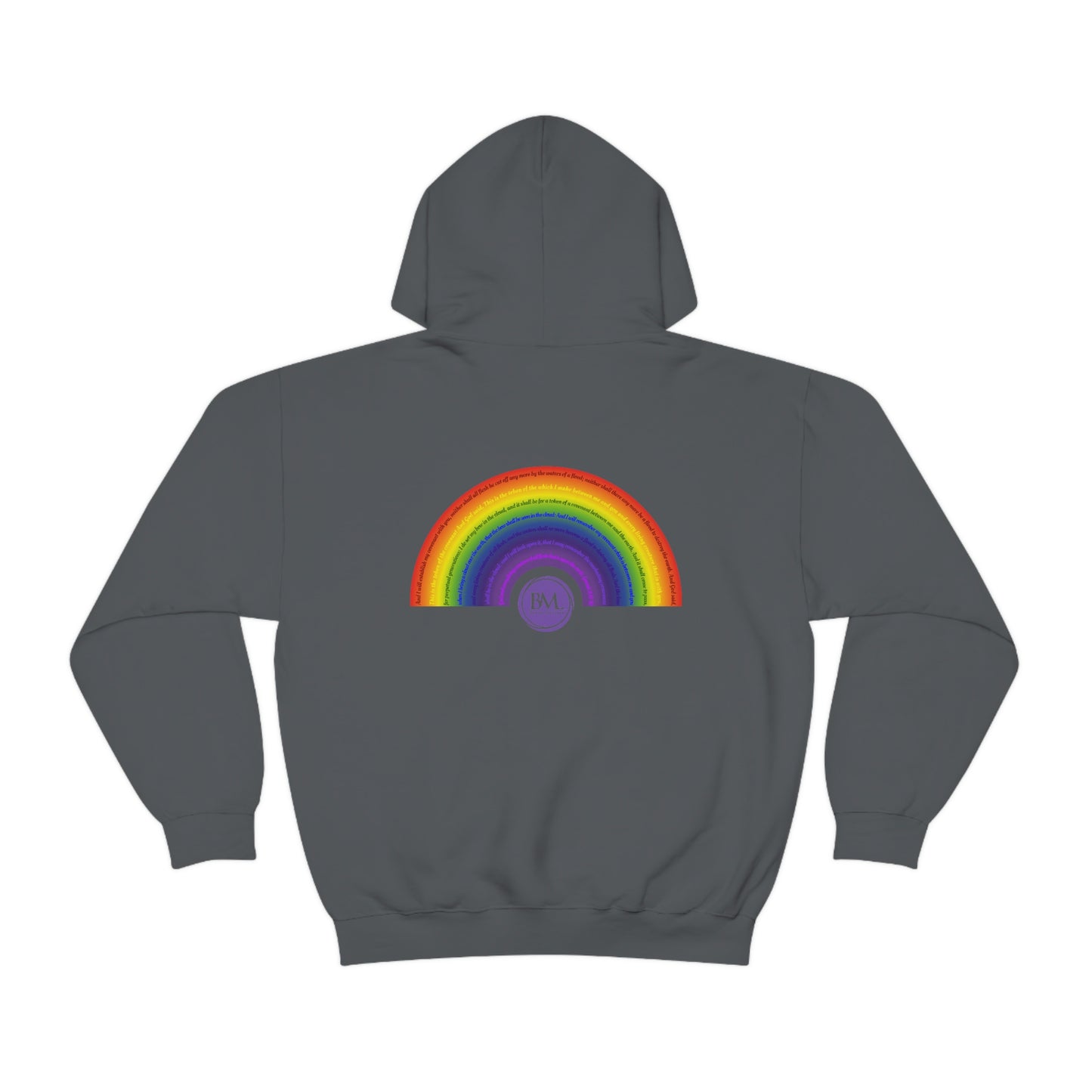 God's covenant in Biblical Scripture & in the form of His bow, A Worldwide Favorite Covenant seeing in the sky by Billions! Unisex Heavy Blend™ Hooded Sweatshirt