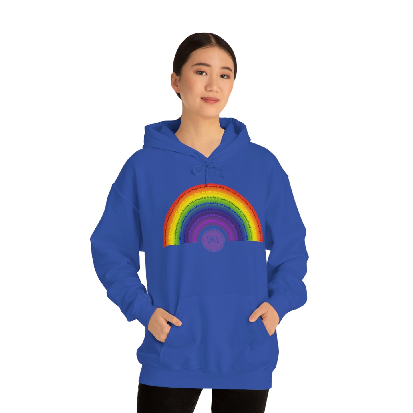God's covenant in Biblical Scripture & in the form of His bow, A Worldwide Favorite Covenant seeing in the sky by Billions! Unisex Heavy Blend™ Hooded Sweatshirt