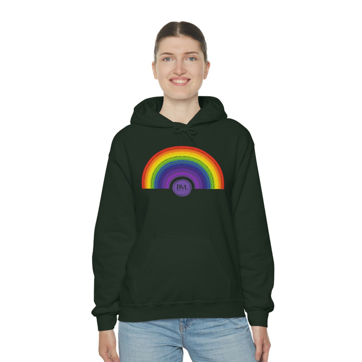 God's covenant in Biblical Scripture & in the form of His bow, A Worldwide Favorite Covenant seeing in the sky by Billions! Unisex Heavy Blend™ Hooded Sweatshirt