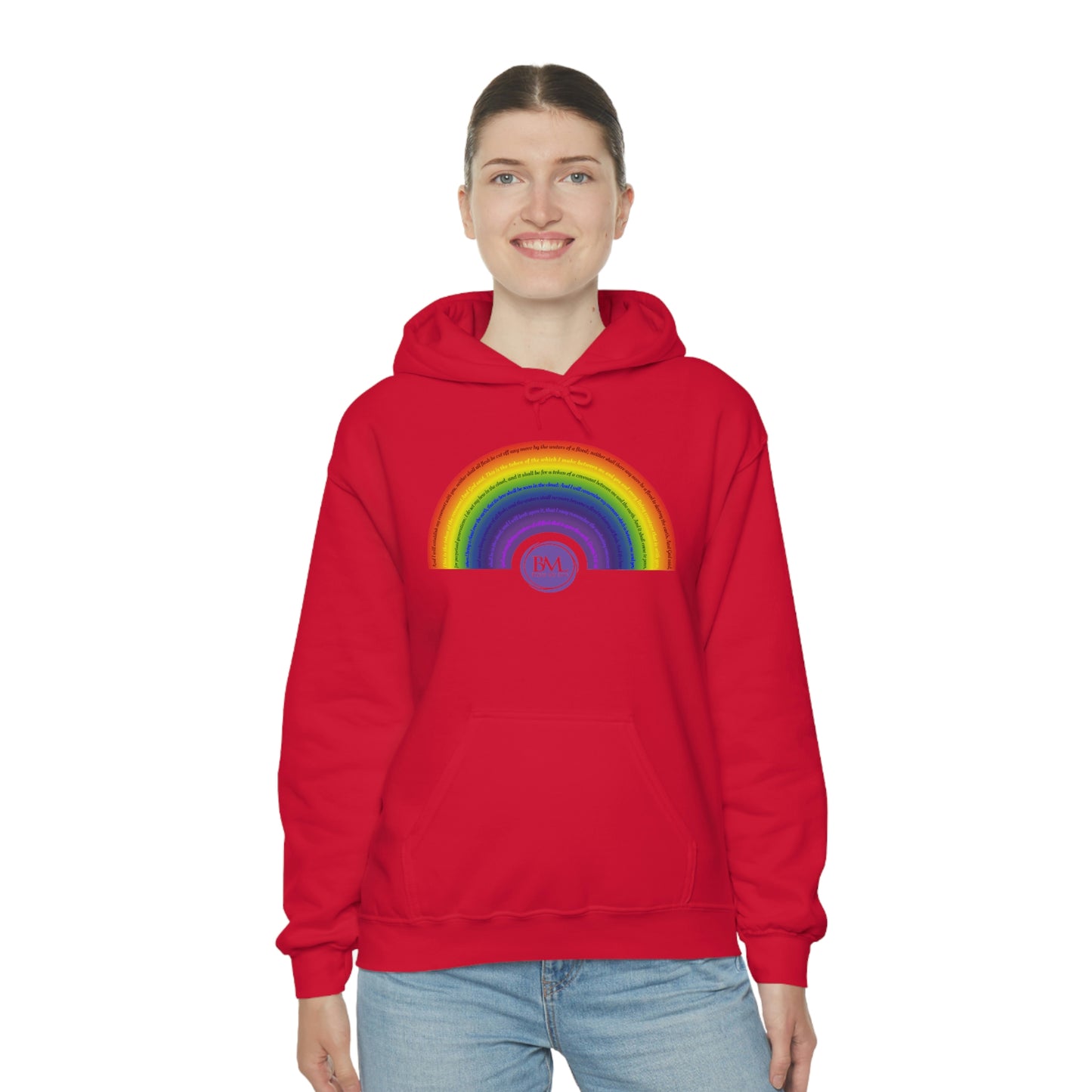 God's covenant in Biblical Scripture & in the form of His bow, A Worldwide Favorite Covenant seeing in the sky by Billions! Unisex Heavy Blend™ Hooded Sweatshirt