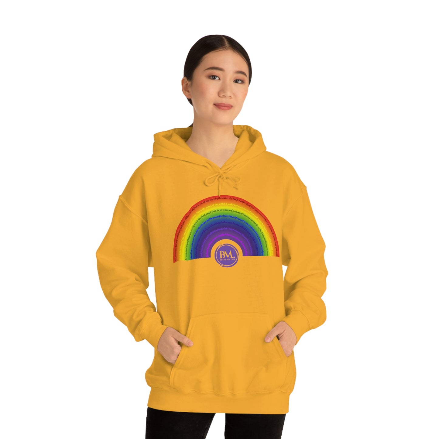God's covenant in Biblical Scripture & in the form of His bow, A Worldwide Favorite Covenant seeing in the sky by Billions! Unisex Heavy Blend™ Hooded Sweatshirt