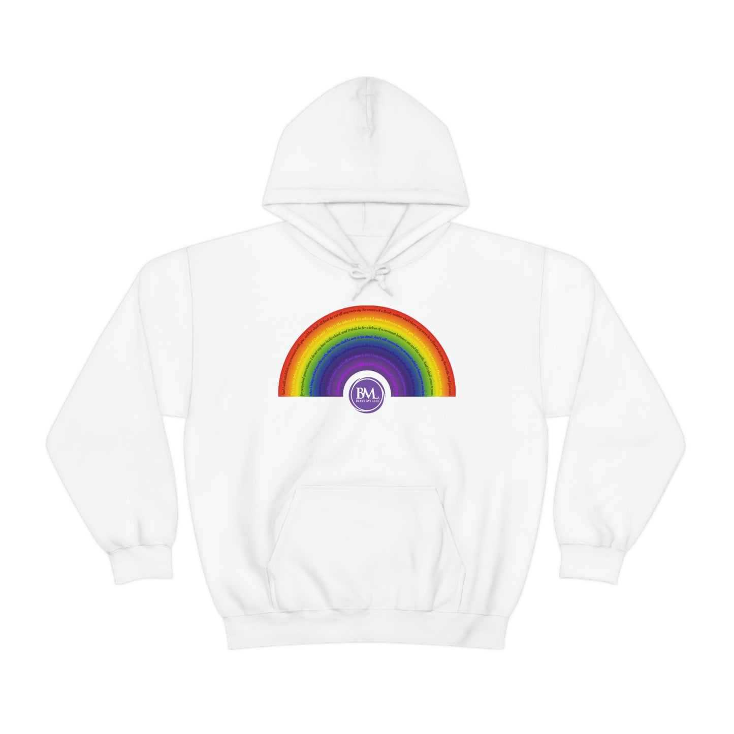 God's covenant in Biblical Scripture & in the form of His bow, A Worldwide Favorite Covenant seeing in the sky by Billions! Unisex Heavy Blend™ Hooded Sweatshirt