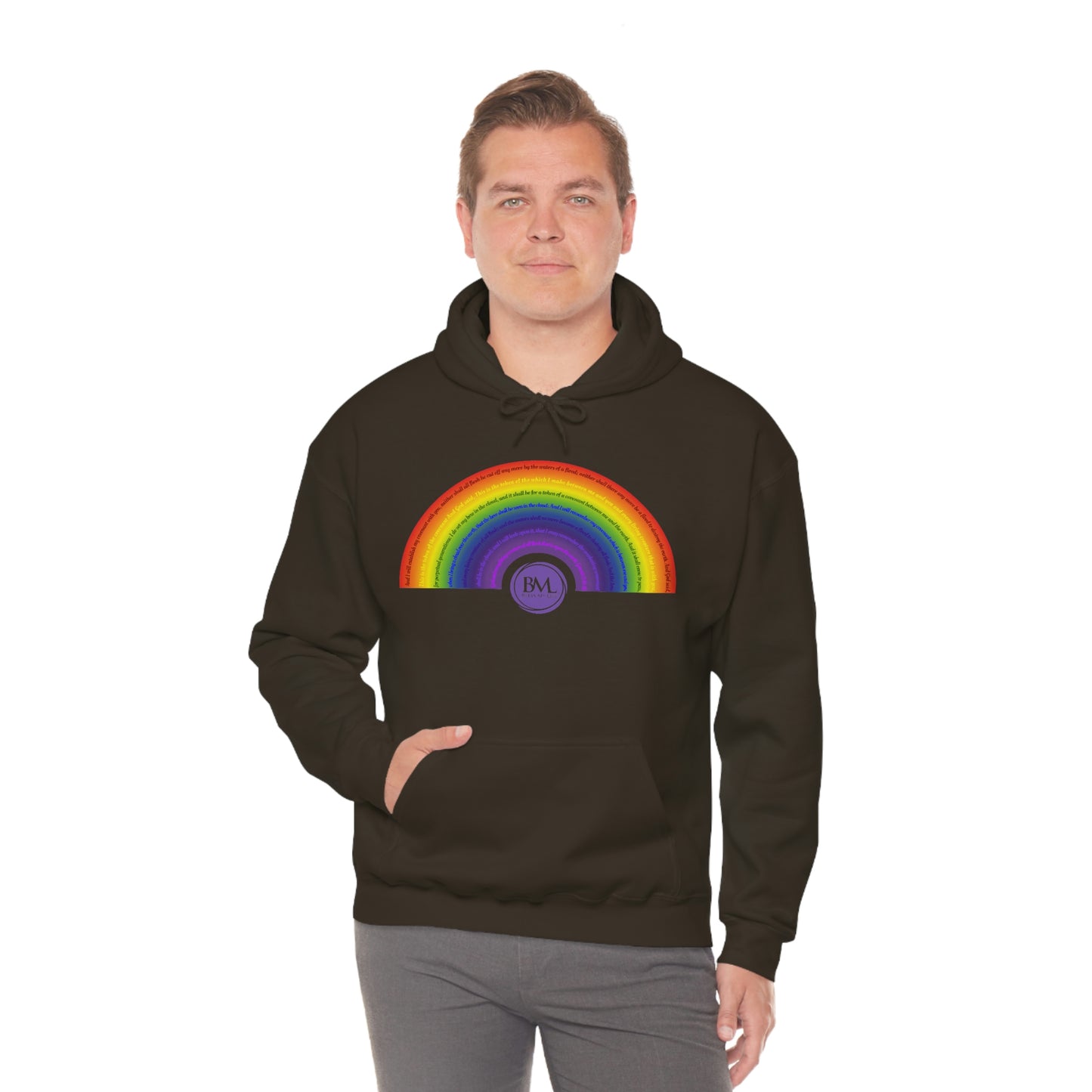 God's covenant in Biblical Scripture & in the form of His bow, A Worldwide Favorite Covenant seeing in the sky by Billions! Unisex Heavy Blend™ Hooded Sweatshirt