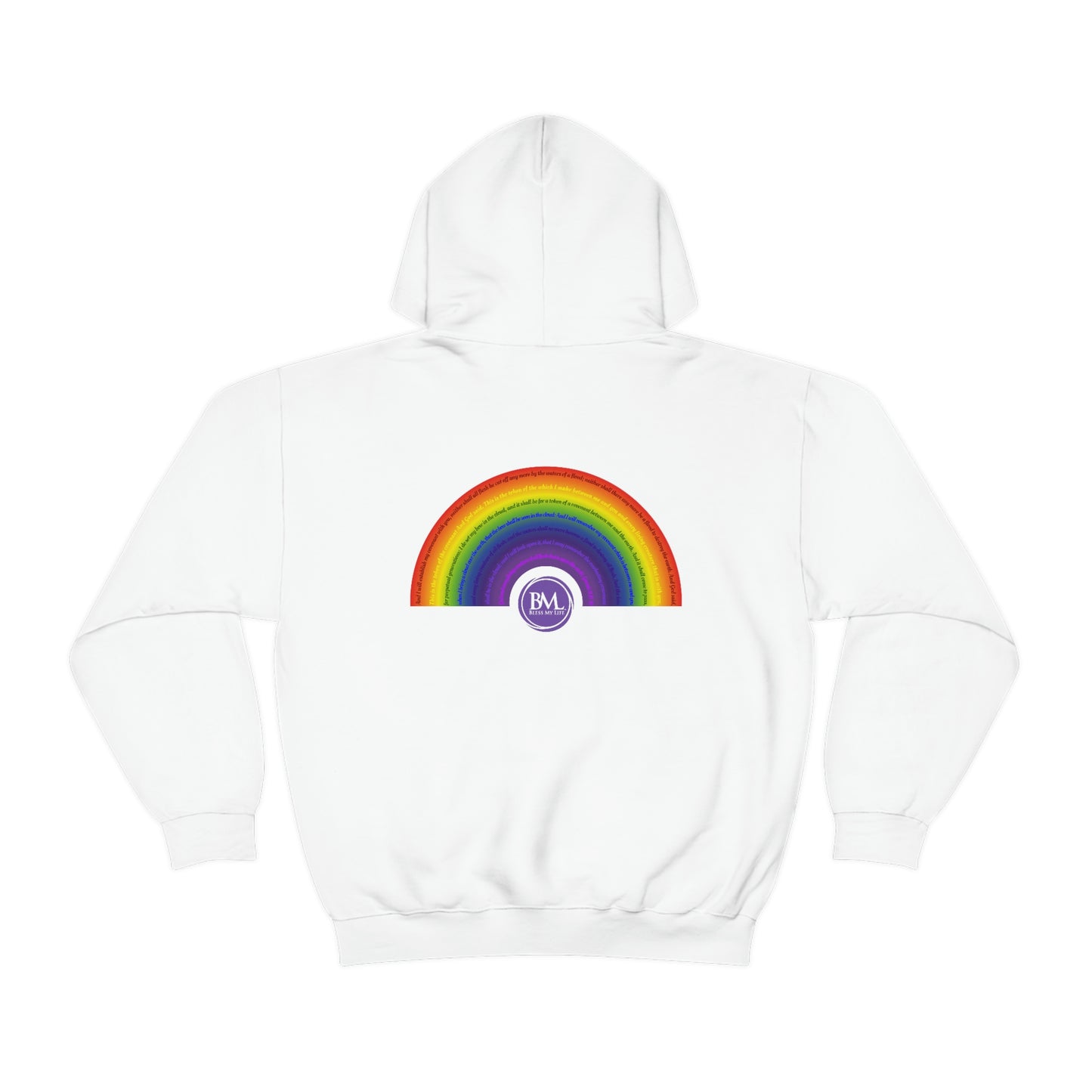 God's covenant in Biblical Scripture & in the form of His bow, A Worldwide Favorite Covenant seeing in the sky by Billions! Unisex Heavy Blend™ Hooded Sweatshirt