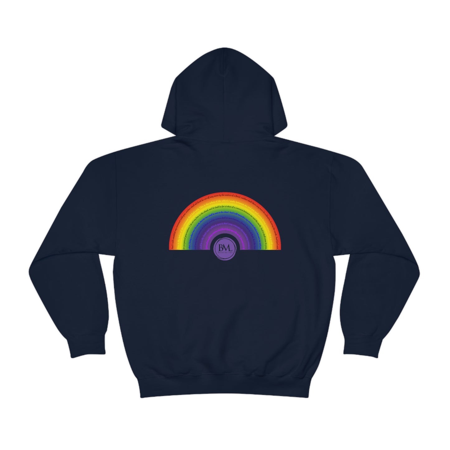 God's covenant in Biblical Scripture & in the form of His bow, A Worldwide Favorite Covenant seeing in the sky by Billions! Unisex Heavy Blend™ Hooded Sweatshirt