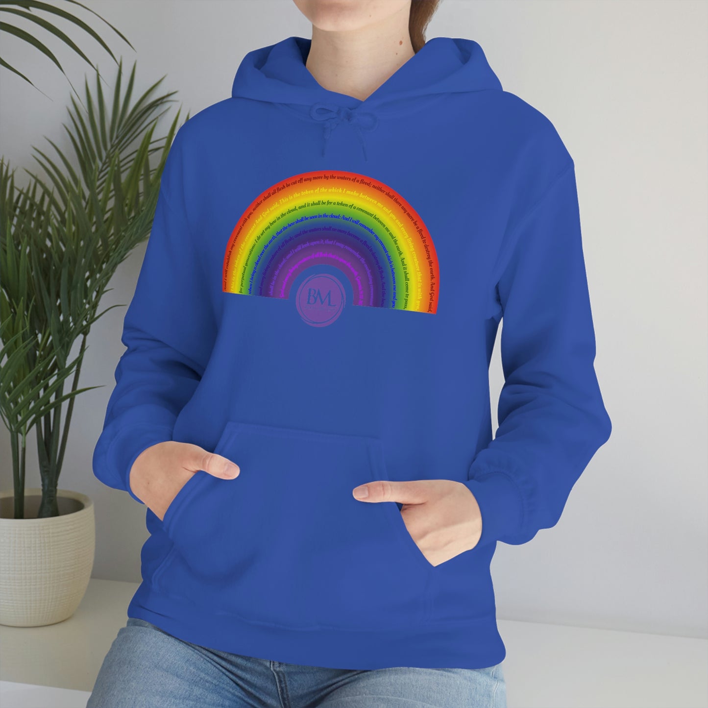 God's covenant in Biblical Scripture & in the form of His bow, A Worldwide Favorite Covenant seeing in the sky by Billions! Unisex Heavy Blend™ Hooded Sweatshirt