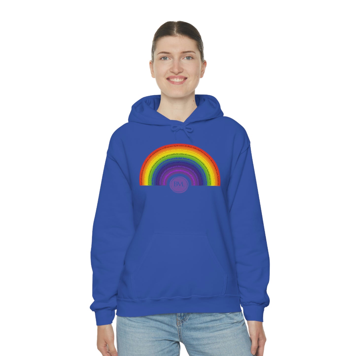 God's covenant in Biblical Scripture & in the form of His bow, A Worldwide Favorite Covenant seeing in the sky by Billions! Unisex Heavy Blend™ Hooded Sweatshirt