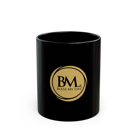 Sacred Reflection Black Mug – Filled with Faith