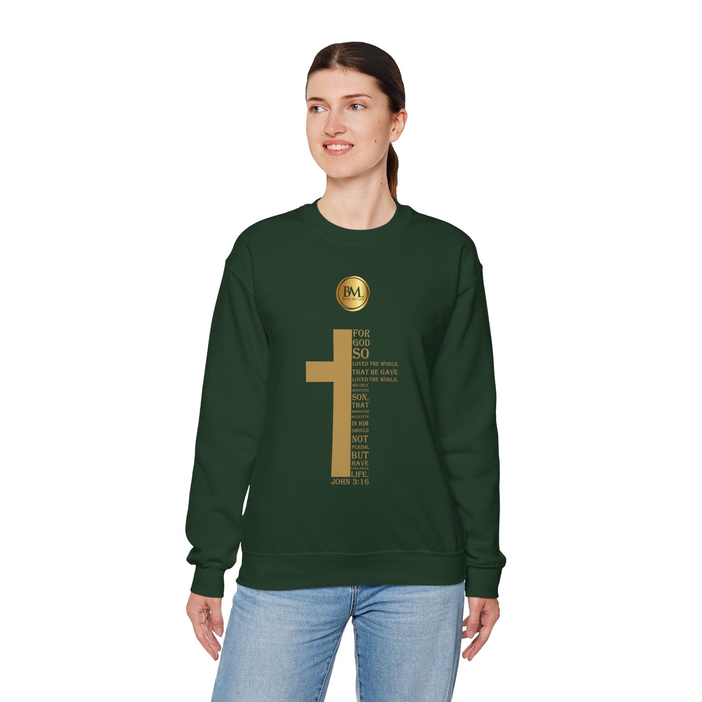 Christian T-shirt | John 3:16 Crewneck Sweatshirt | Bless My Life ®