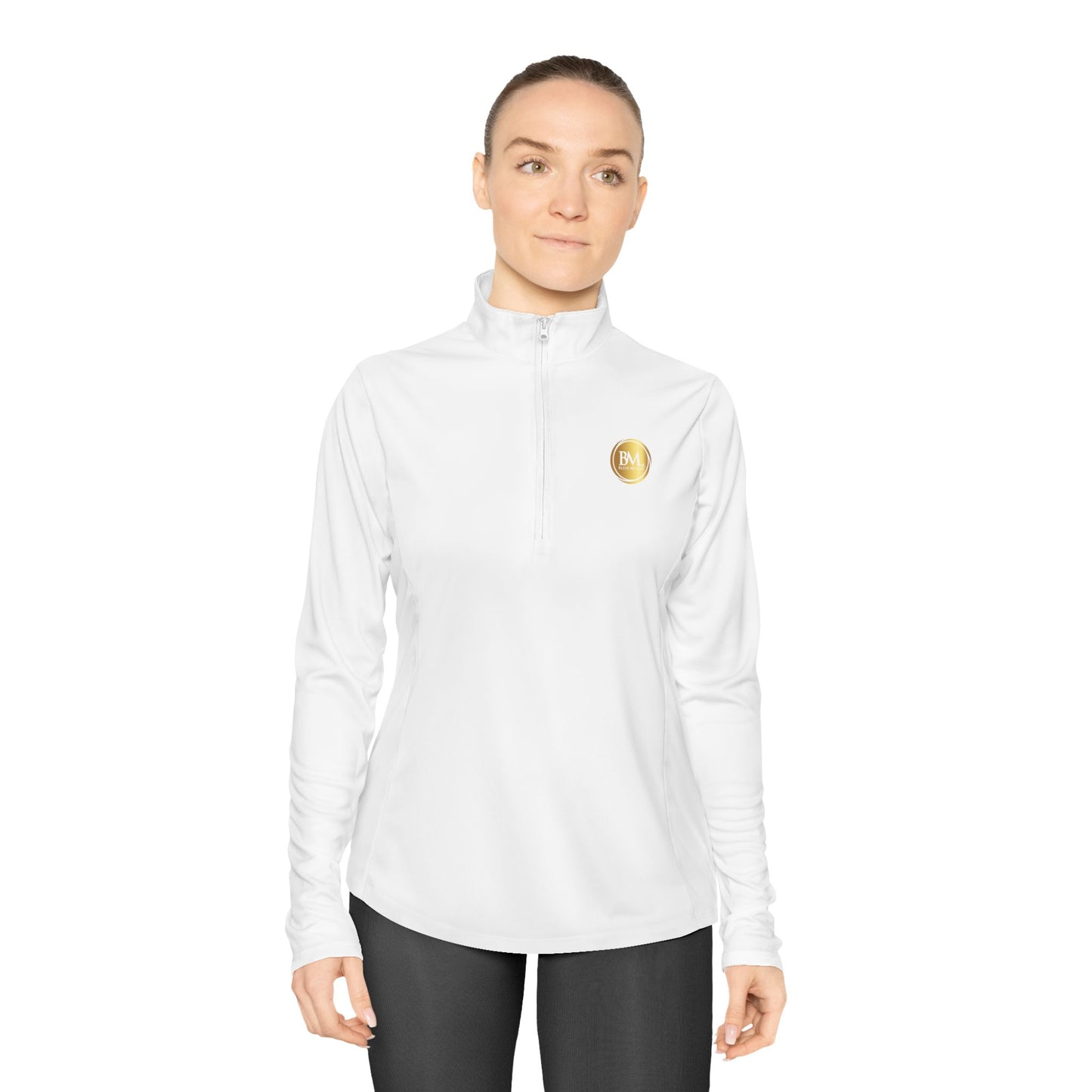 BML Ladies Quarter-Zip Pullover – Yesua & Cross Embellished