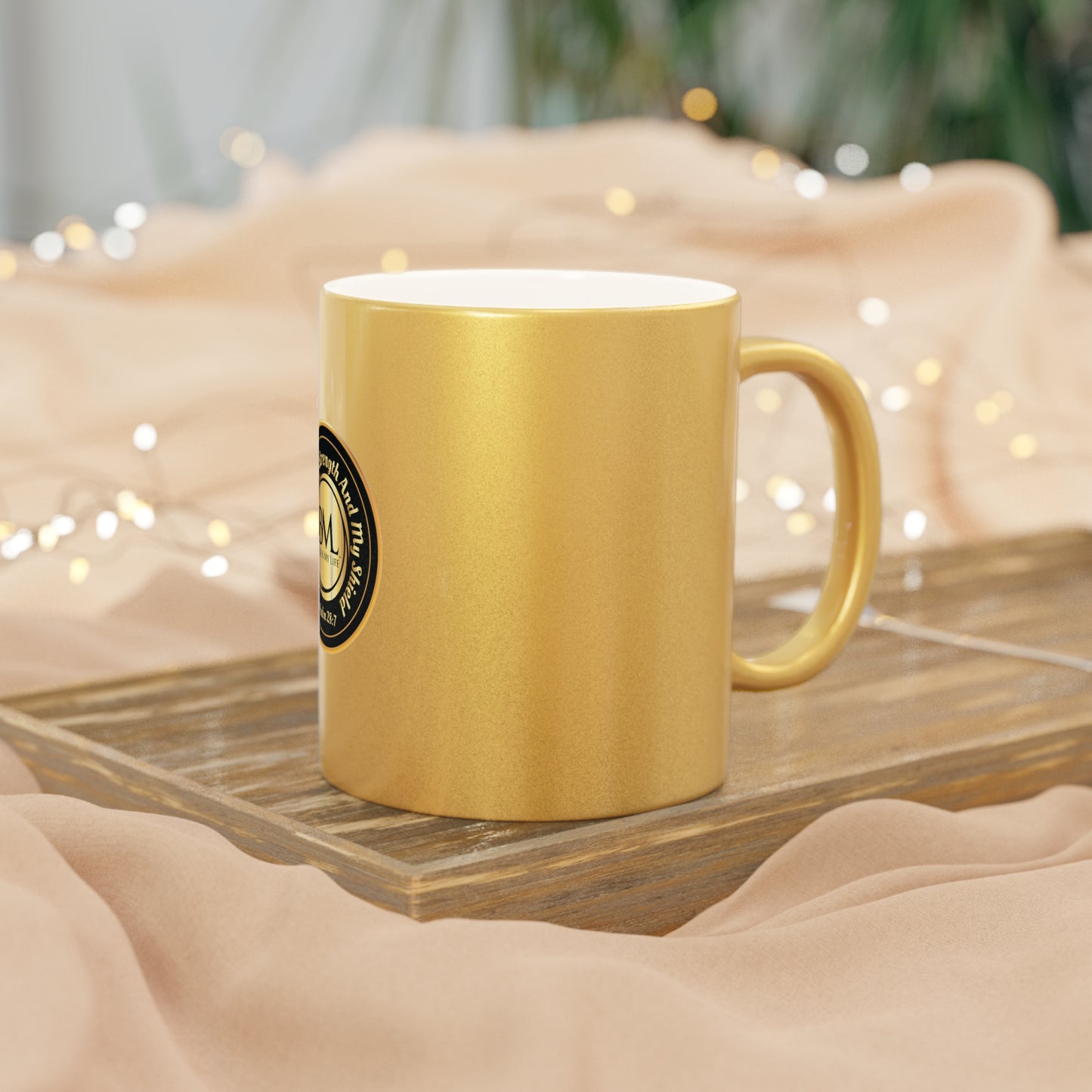 Golden Grace Metallic Mug – Drink in Faith