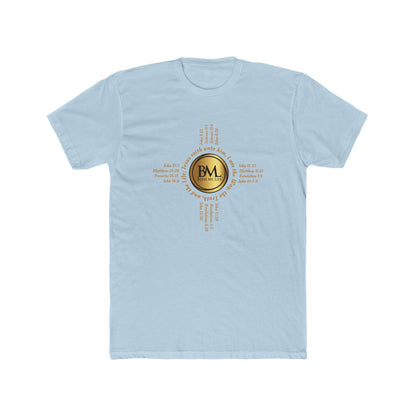 A New Mexican Favorite, Kingdom Comfort Cotton Crew with Biblical Scriptures surrounding BML logo and in the form of the famed & respected Zia Pueblo Symbol