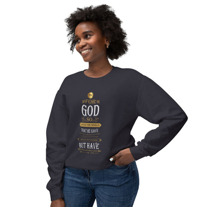 Unisex Lightweight Crewneck Sweatshirt – John 3:16 Edition