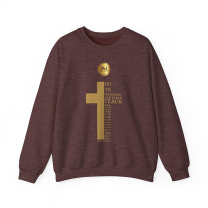 Go ye therefore, and teach all nations, baptizing them in the name of the Father, and of the Son, and of the Holy Ghost, Bless My Life ® Matthew 28:19 Crewneck Sweatshirt