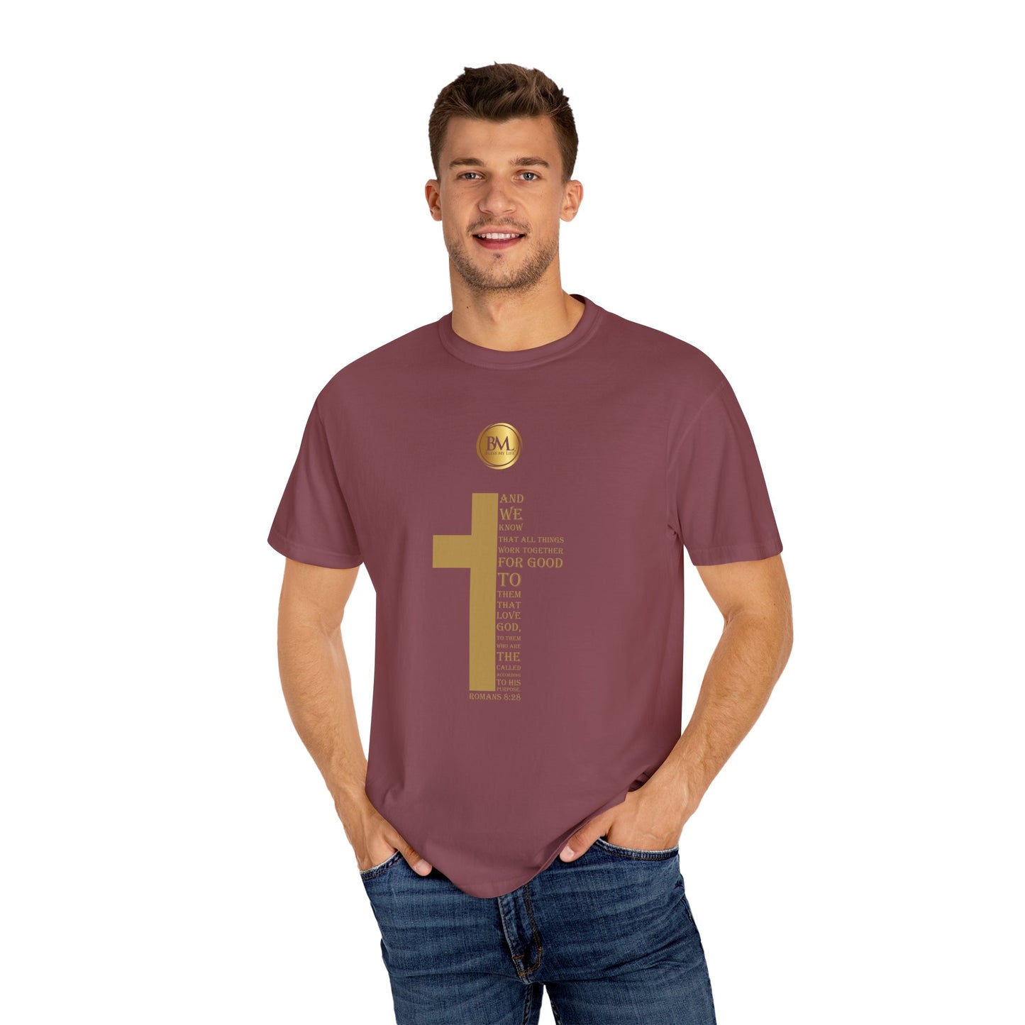 Romans 8.28 Faith Unisex Garment-Dyed T-shirt