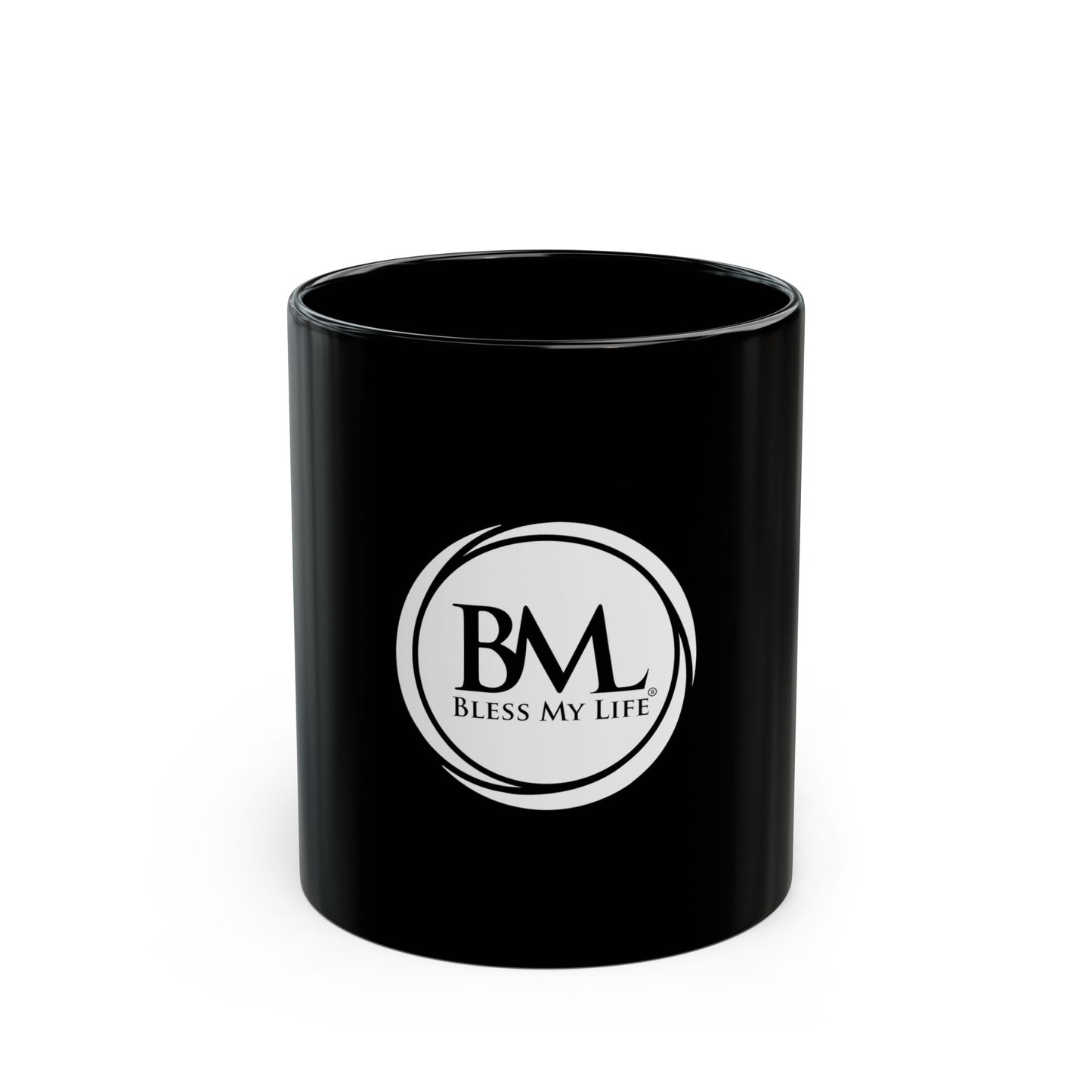 Sacred Reflection Black Mug – Filled with Faith