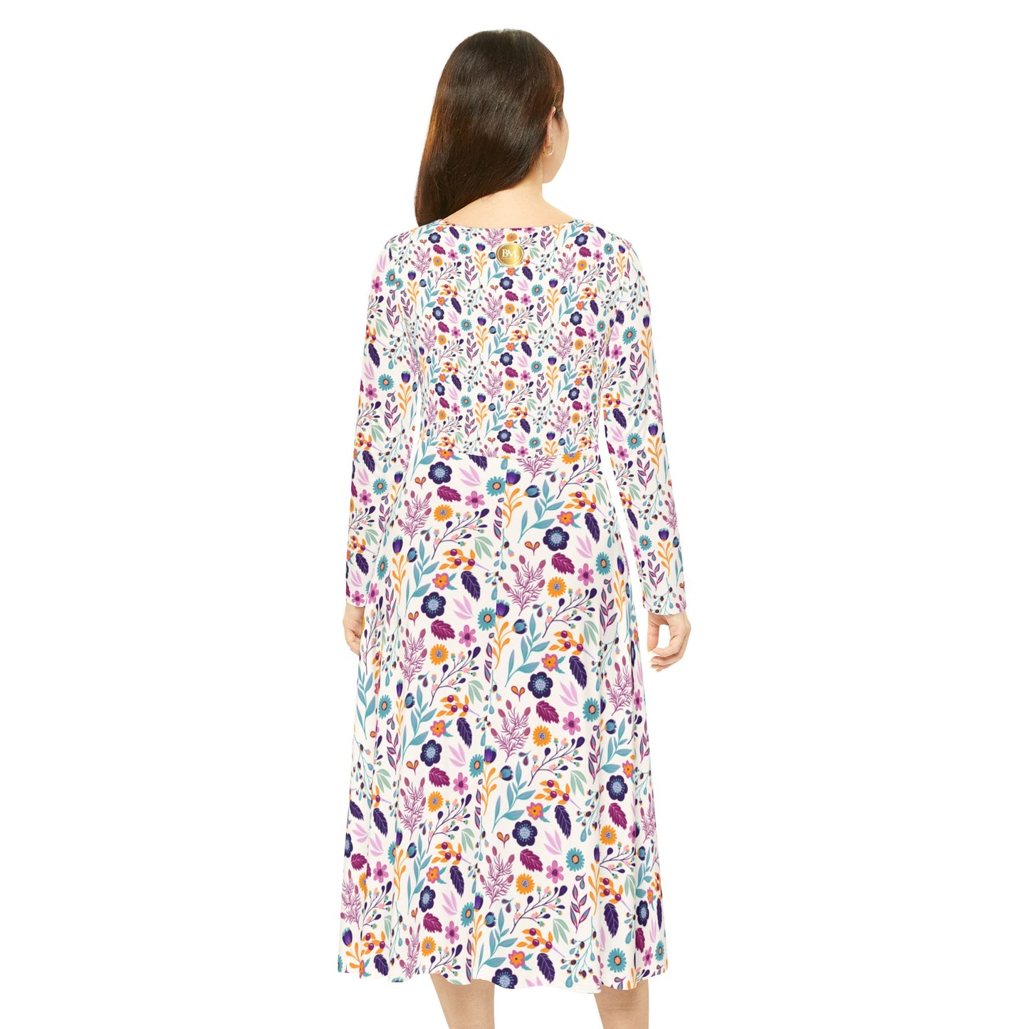 Graceful Blooms Long Sleeve Dance Dress – Women's AOP by BML