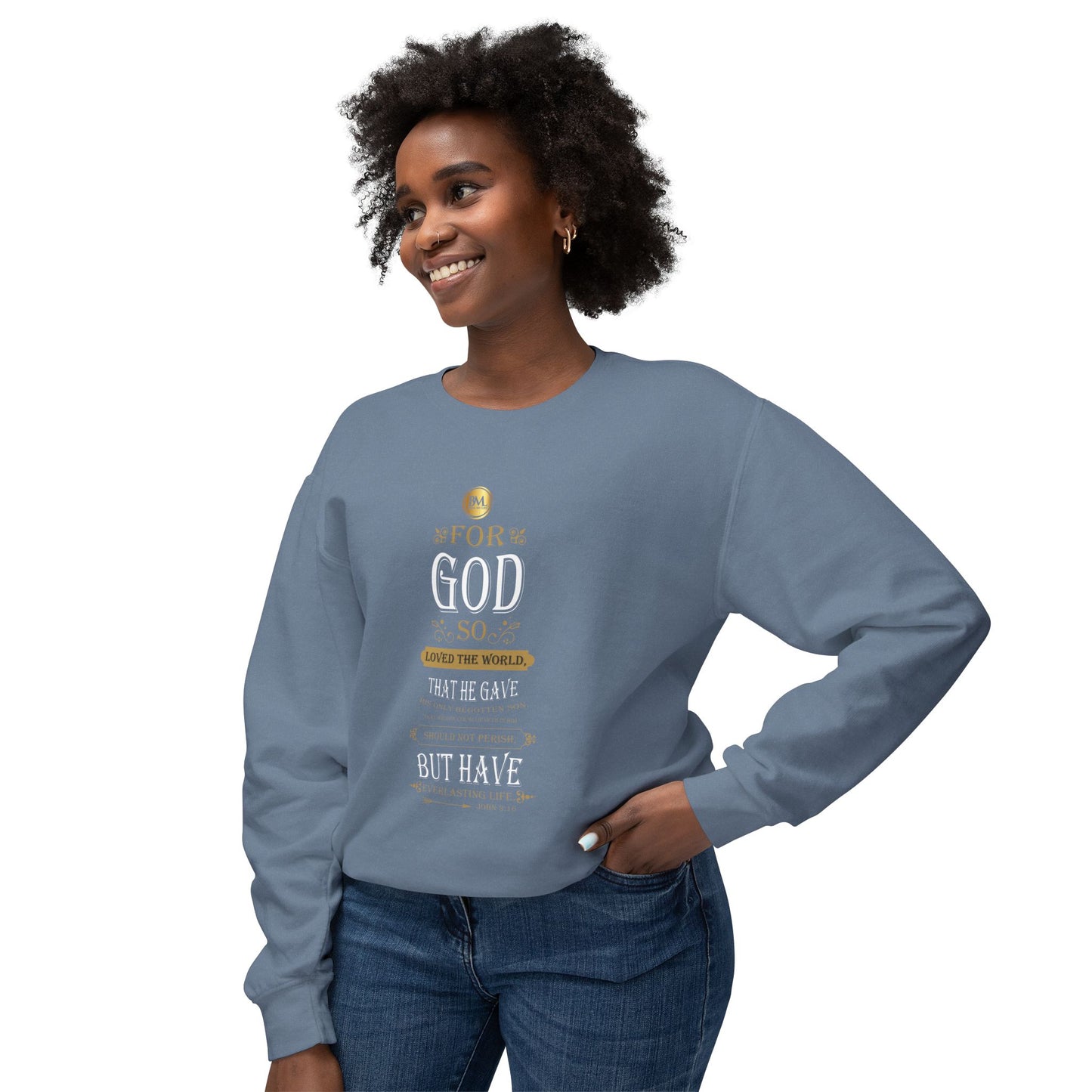 Unisex Lightweight Crewneck Sweatshirt – John 3:16 Edition