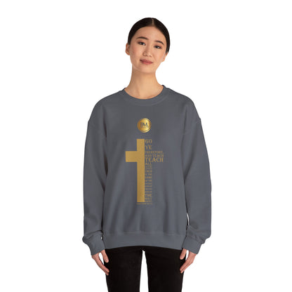 Go ye therefore, and teach all nations, baptizing them in the name of the Father, and of the Son, and of the Holy Ghost, Bless My Life ® Matthew 28:19 Crewneck Sweatshirt