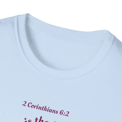 2 Corinthians 6:2 behold, now is the day of salvation, Purple Logo, Unisex Triblend Tee, A daily reminder that Salvation through Jesus is TODAY!