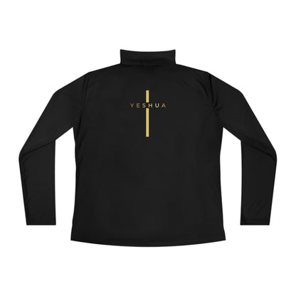 BML Ladies Quarter-Zip Pullover – Yesua & Cross Embellished