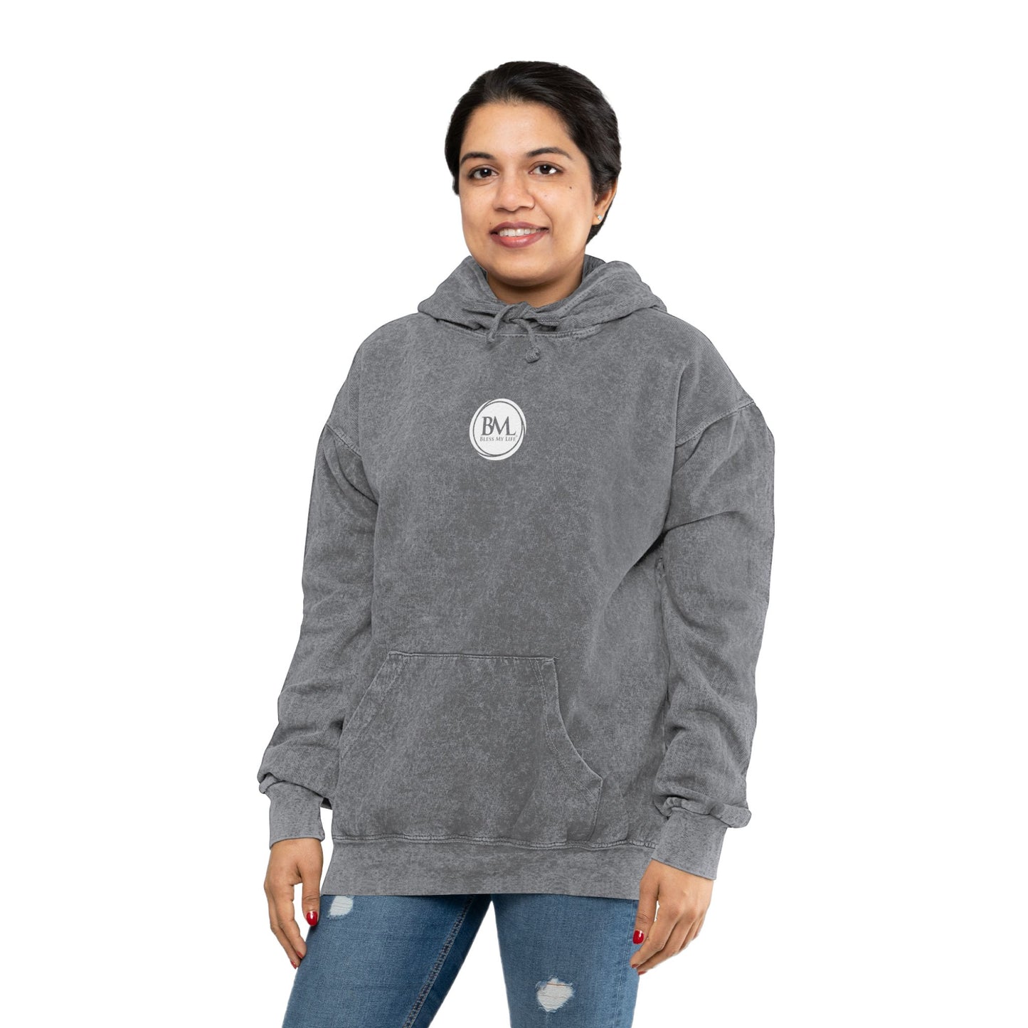 Blessed Mineral Wash Hoodie – Unisex Faith-Based Design