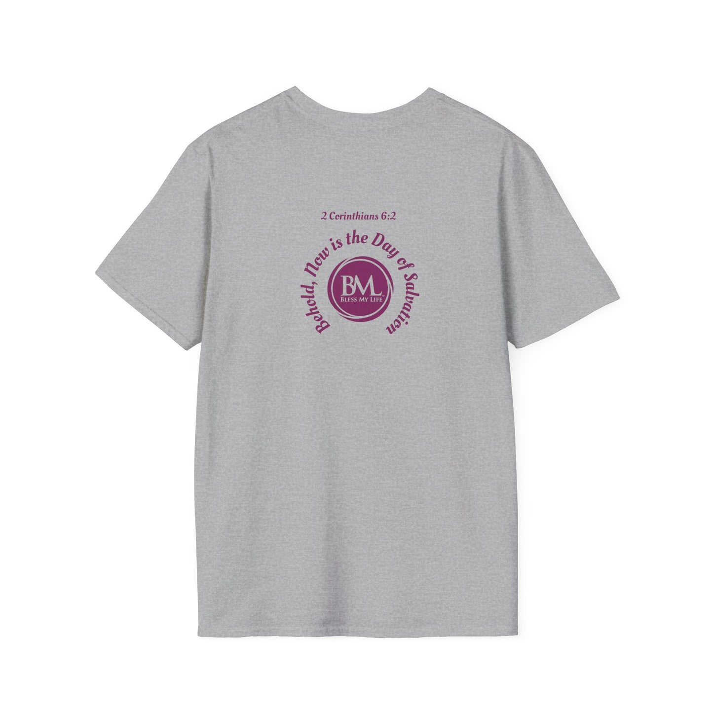 2 Corinthians 6:2 behold, now is the day of salvation, Purple Logo, Unisex Triblend Tee, A daily reminder that Salvation through Jesus is TODAY!