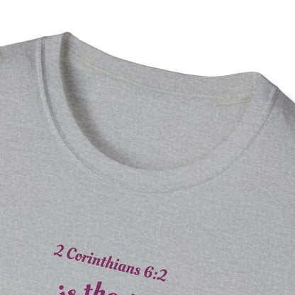 2 Corinthians 6:2 behold, now is the day of salvation, Purple Logo, Unisex Triblend Tee, A daily reminder that Salvation through Jesus is TODAY!