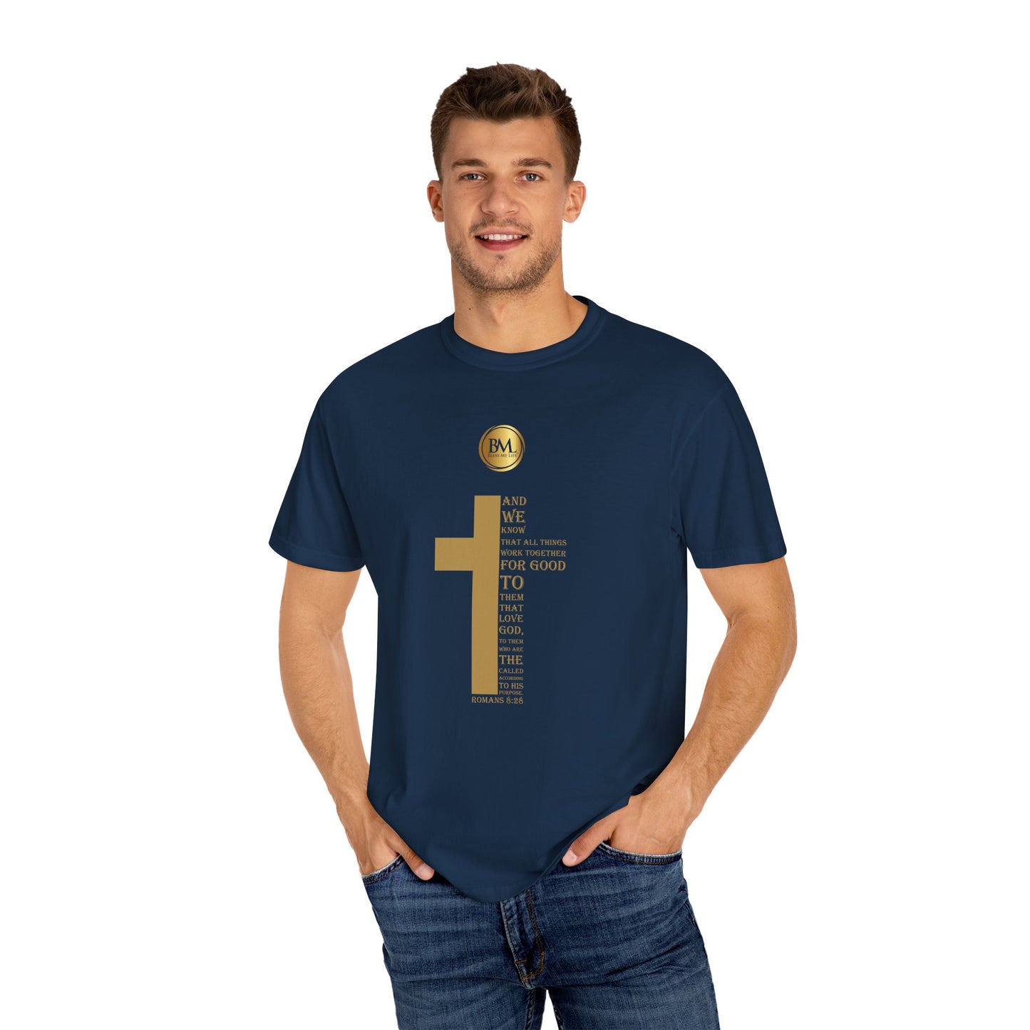 Romans 8.28 Faith Unisex Garment-Dyed T-shirt