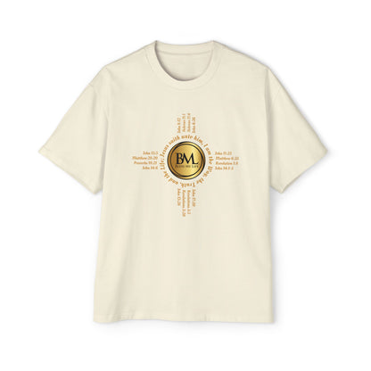 A New Mexican Favorite, Strength in Christ Performance Tee with Biblical Scriptures surrounding BML logo and in the form of the famed & respected Zia Pueblo Symbol