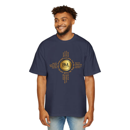 A New Mexican Favorite, Strength in Christ Performance Tee with Biblical Scriptures surrounding BML logo and in the form of the famed & respected Zia Pueblo Symbol