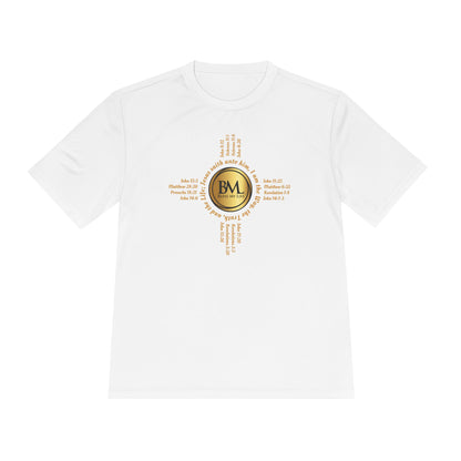 A New Mexican Favorite, King’s Strength Heavy Tee with Biblical Scriptures surrounding BML logo and in the form of the famed & respected Zia Pueblo Symbol