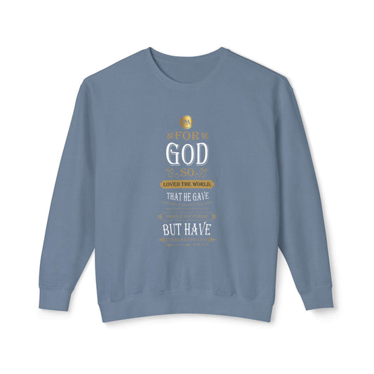 Unisex Lightweight Crewneck Sweatshirt – John 3:16 Edition