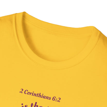 2 Corinthians 6:2 behold, now is the day of salvation, Purple Logo, Unisex Triblend Tee, A daily reminder that Salvation through Jesus is TODAY!