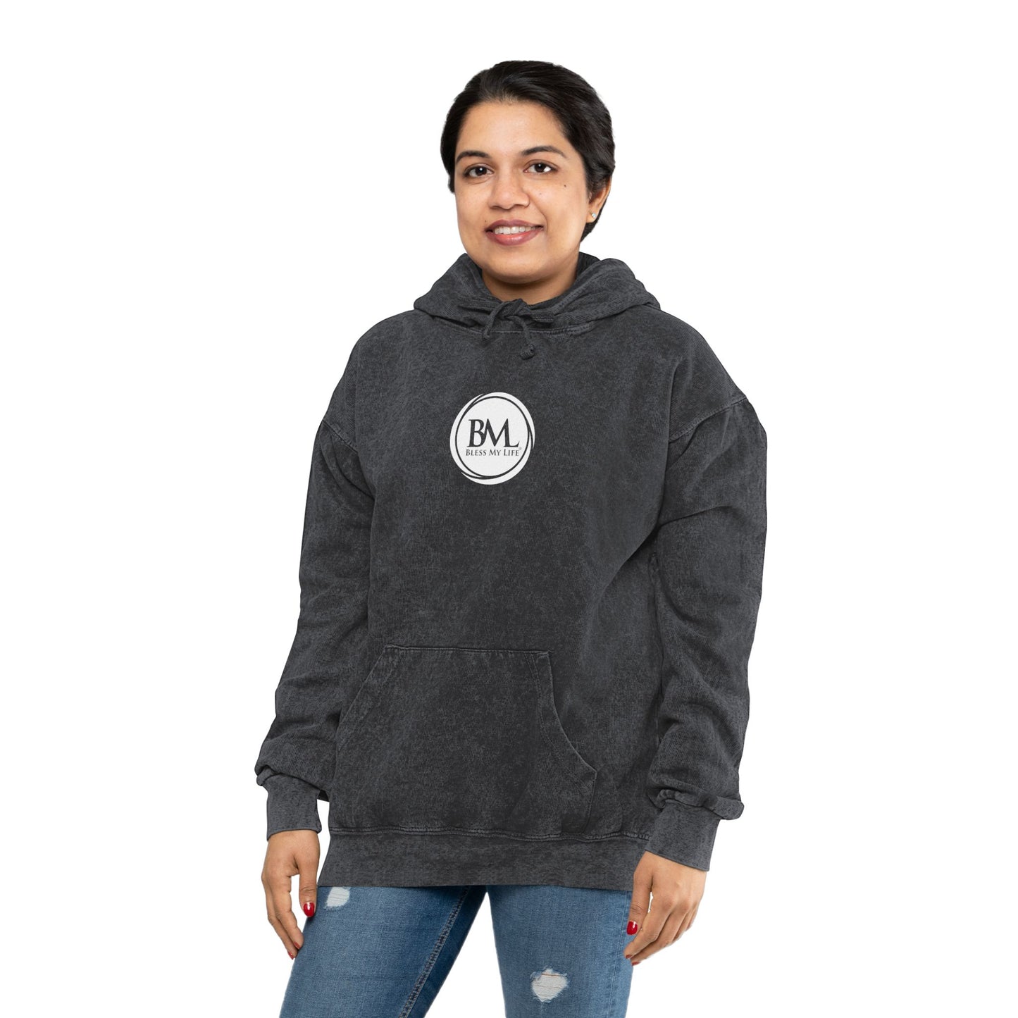 Blessed Mineral Wash Hoodie – Unisex Faith-Based Design