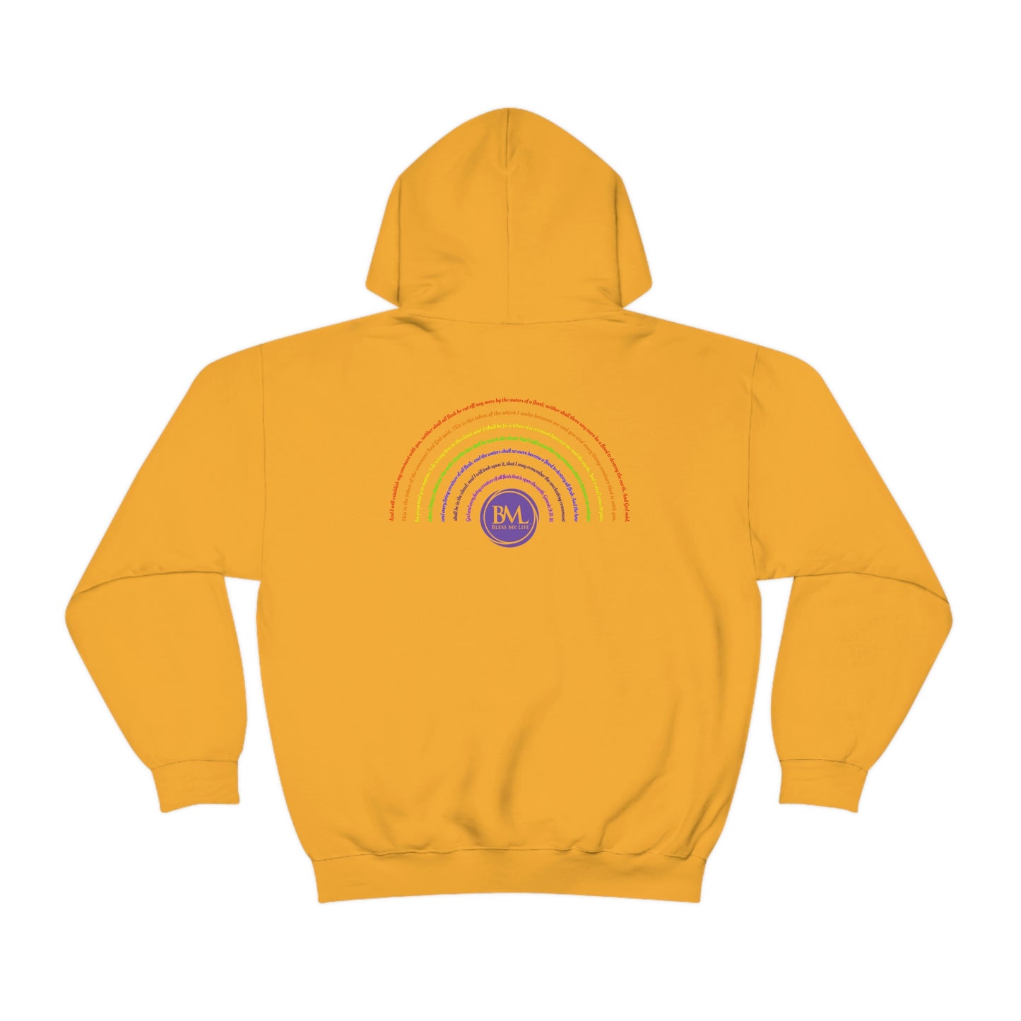 God's covenant in Biblical Scripture & in the form of His bow, the Rainbow. A Worldwide Favorite Covenant seeing in the sky by Billions! Unisex Heavy Blend™ Hooded Sweatshirt