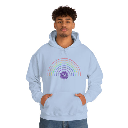 God's covenant in Biblical Scripture & in the form of His bow, the Rainbow. A Worldwide Favorite Covenant seeing in the sky by Billions! Unisex Heavy Blend™ Hooded Sweatshirt