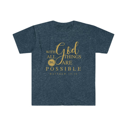 Matthew 19:26 With God All Things Are Possible | Softstyle T-Shirt | Bless My Life