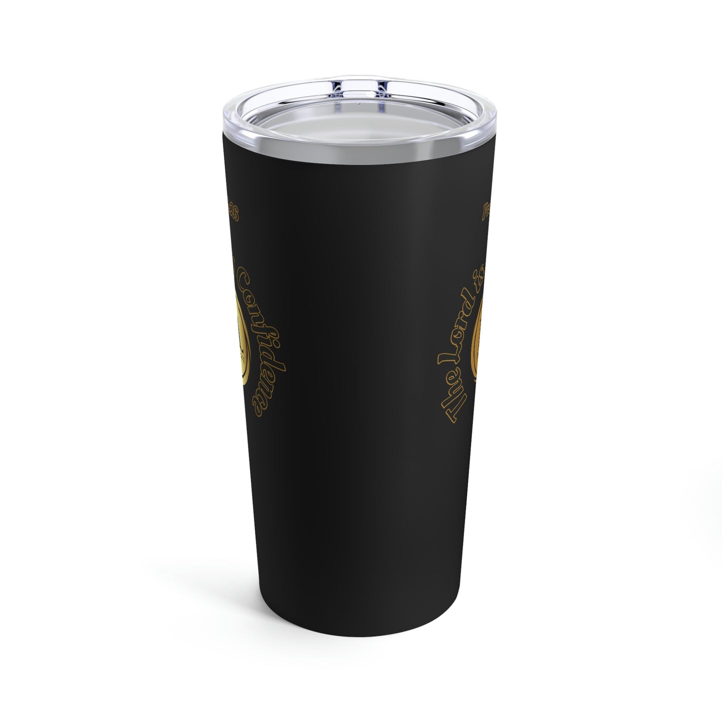 Proverbs 3:26 The Lord is My Confidence, Bless My Life™ on Opposite Sides, Black Tumbler 20oz