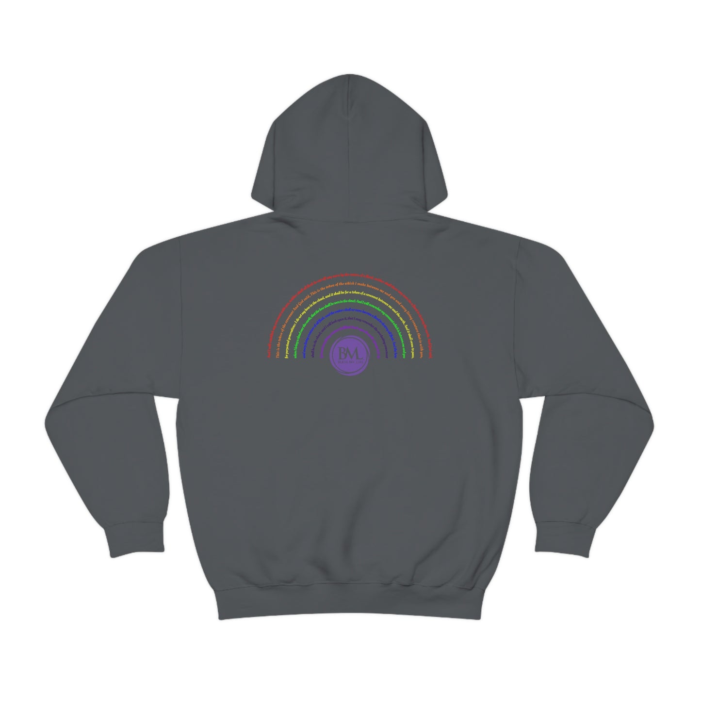 God's covenant in Biblical Scripture & in the form of His bow, the Rainbow. A Worldwide Favorite Covenant seeing in the sky by Billions! Unisex Heavy Blend™ Hooded Sweatshirt