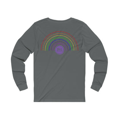 God's covenant in Biblical Scripture & in the form of His bow, the Rainbow. A Worldwide Favorite Covenant seeing in the sky by Billions! Unisex Jersey Long Sleeve Tee
