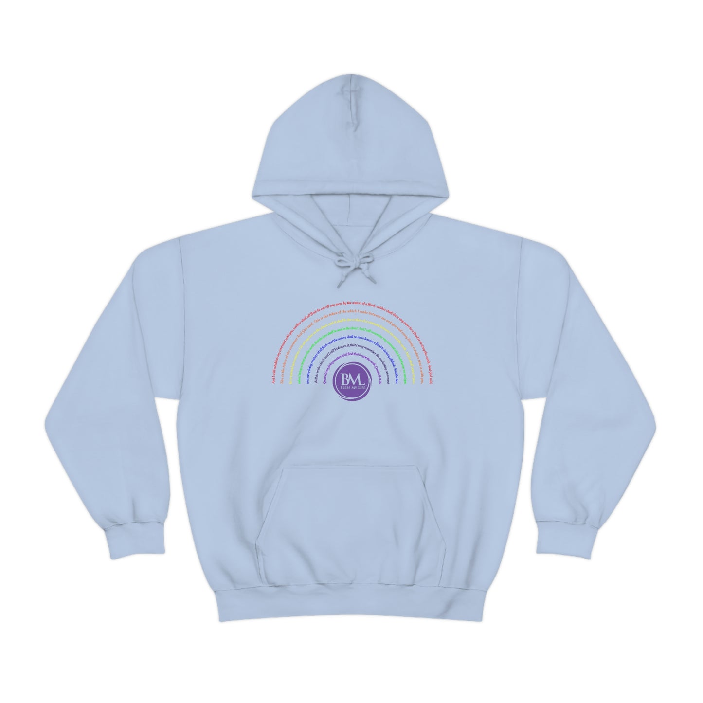 God's covenant in Biblical Scripture & in the form of His bow, the Rainbow. A Worldwide Favorite Covenant seeing in the sky by Billions! Unisex Heavy Blend™ Hooded Sweatshirt